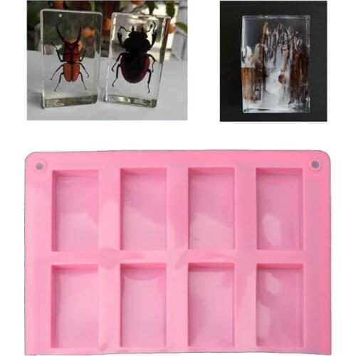 8 Cavities Rectangle Cuboid Silicone Mold Soap Dried Flower Resin Mold DIY Tools Drop Shipping