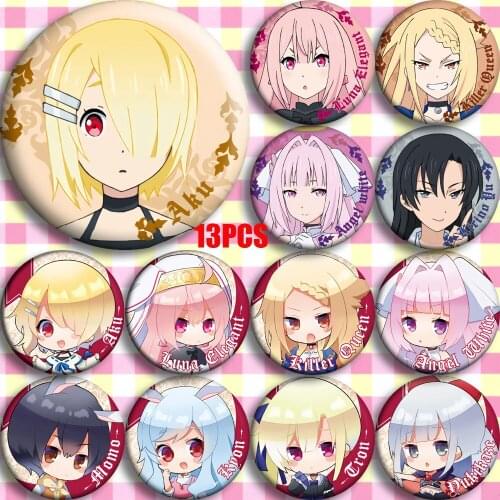 Anime Come Back Lord Devil Maou-sama Retry Maou Sama Aku Yuuchi Kuuchi Cosplay Bedge Collect Badge For Bag Hat Button Pin Brooch