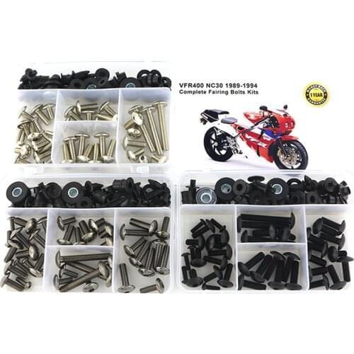Fit For Honda VFR400 NC30 1989-1994 Motorcycle Complete Fairing Bolts Kit Bodywork Screws Nut Side Covering Screws Bolts Steel