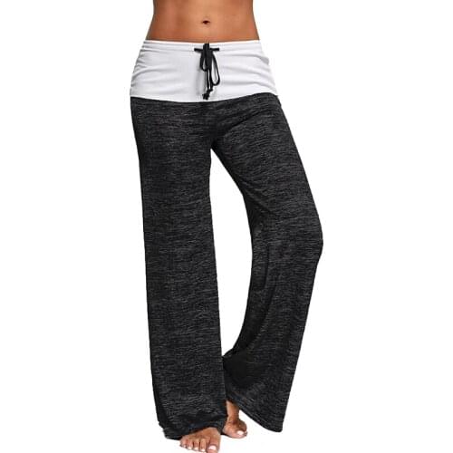 Drawstring Waist Flare Pants 2020 Sportswear Yoga Pants Femme Long Pants Sweatpants Wide Leg Pant Ladies Sportwear