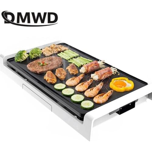 DMWD 1800W 220V Household Smokeless Barbecue Machine Non-stick Party Electric Roasting Pan BBQ Griddles For 2-8 People
