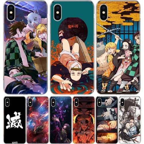 Anime Demon Slayer Kimetsu No Yaiba Cover Phone Case For Iphone 11 12 Mini Pro 7 6 X 8 6S Plus XS MAX + XR 5S SE 10 9 Art TPU Co