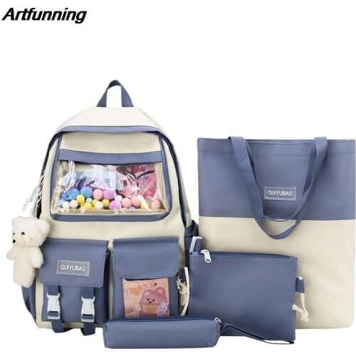 Artfunning Children School Bags for teenager Girls Korean fashion travel Backpack Kids schoolbag Orthopedic Kids Satchel mochila