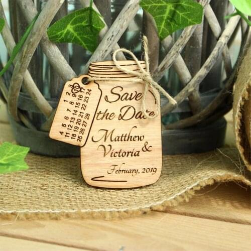 Mason Jar Save-the-date Magnets, Mason Jar, Wood save the date, Rustic magnet, Wedding save the date, Wood wedding save the date
