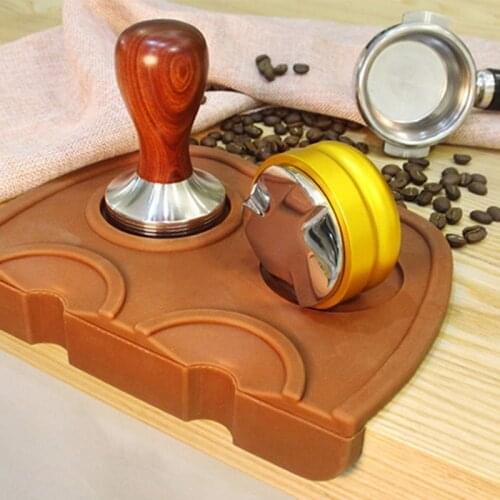 Coffee Tamper Mat Holder Espresso Maker Support Base Non-Slip Flexible Corner Pad Barista Coffee Tea Bar Tool