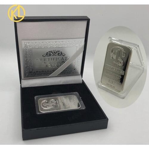 Free shipping High Quality Troy Ounce .999 Fine Sliver Plated Northwest Territorial Mint Replica Bar Silver Commemorative Coin