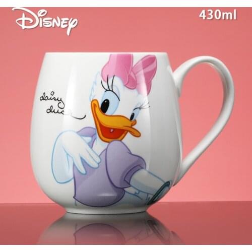 Disney Cups Mug Kids Cute Mickey Mouse MInnie Mouse Cup Kids Cups Ceramic Coffee Milk Cup Disney Princess Cups 430ML Gift