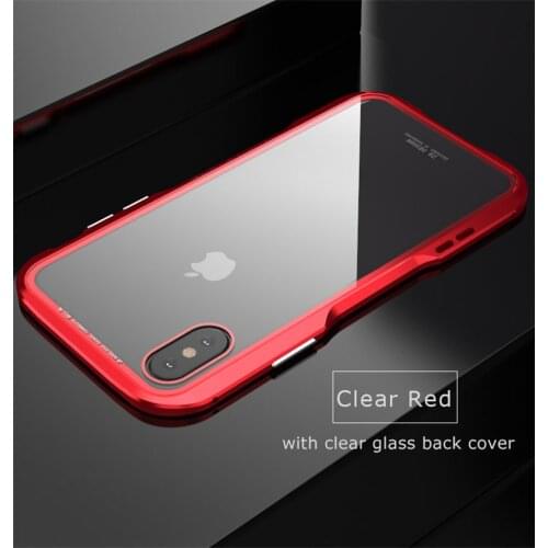 LUPHIE Magnetic Case For iPhone XS Max Shockproof Case Metal Bumper Clear Glass Back Cover For iPhone XS MAX Magnet Cases
