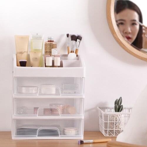 Multilayer Drawer Storage Box Dustproof Jewelry Makeup Organizer Clear Desktop Display Box for DIY Tools Stationery M56