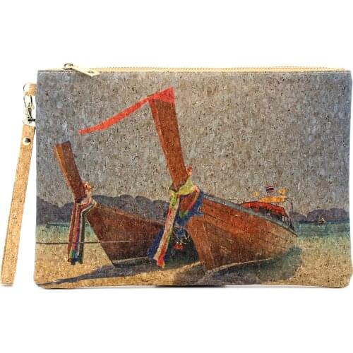 Natural Portugal Cork Handbag Cork Clutch Sea Beach Boat Bags Wooden Purse