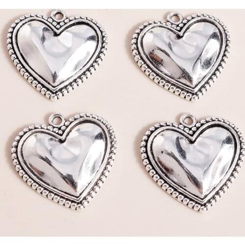 8pcs 21*21mm Antique Silver Color Alloy Heart Charms for Diy Jewelry Making Love Charms Necklaces Earrings Pendants Accessories