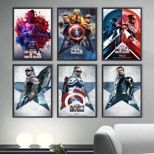 Disney Marvel Popular TV Series Canvas Painting The Falcon and The Winter Soldier Prints and Posters Wall Art Pictures for Decor