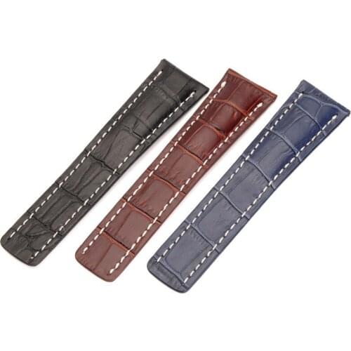Genuine Leather Watch Strap Replaceable Soft Leather Strap Waterproof 24mm Watch Band Multicolor With Screw Accessories Tools