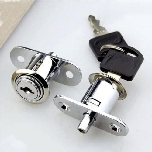 Drawer Cam Cylinder Locks 23/32mm tongue door bolt latch wooden Cabinet wardrobe Sliding door With key alloy Furniture Hardware