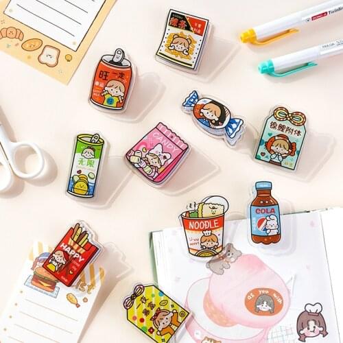 Sandro Convenience store acrylic clip cute cartoon stationery storage folder hand account bill folder school office supplies