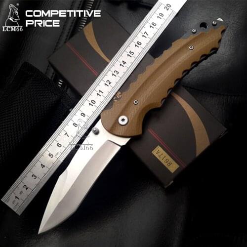 LCM66 Tactical folding knife 440 Blade All steel+G10 Handle +Glass impactor Camping Outdoor Survival Knives Pocket EDC Tools