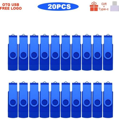 20pcs/lot usb flash drive 8GB 16GB OTG 3IN1 pen drive 32GB 64GB cle usb stick 128GB 2.0 pendrive memoria usb memory free logo