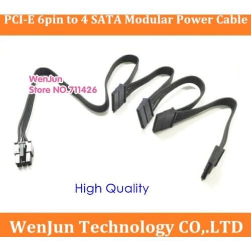 High Quality PCI-E PCIE 6pin Male 1 to 4 SATA/10 SATA 15pin Modular Power Supply Cable for Corsair RM1000 RM850 RM750