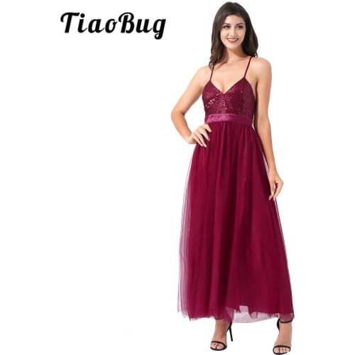 Women Evening Dress Sleeveless V Neck Sexy Backless Long Dress Vestidos De Festa Sequin Party Dress Gown Summer Womens Dresses