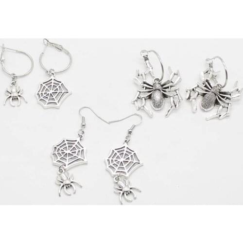 1 pair of punk style Korean cute Halloween spider earrings spider web witch lover charm gift jewelry