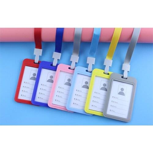 1pc Double-sided Credentials Badges Hangs Neck for Nurse Name Medical Office Stationery Supplies Pass Badge ID Bus Card Holder