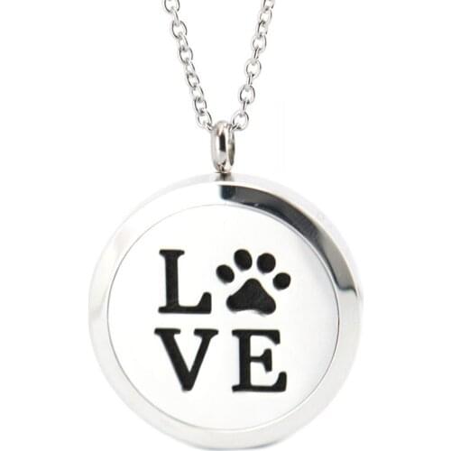 10pcs 30mm magnet Stainless steel Essential Oil Diffuser Necklace Perfume Pendant Necklace Aromatherapy locket pendant necklace