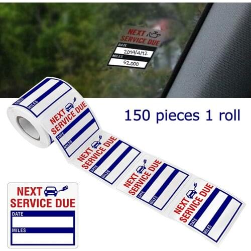 150pcs Stickers Oil Change Service Reminder Sticker Oil Change Stickers Oil Changes Adhesive Labels Car Exrerior Accessories