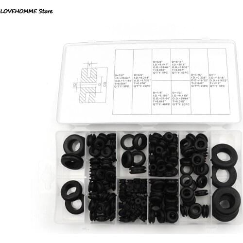 180pcs/pack Car Electrical Wire Gasket Kit For Cylinder Valve Water Pipe Rubber Grommet Hole Plug Retaining Ring Firewall Set