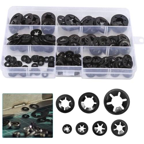 260/320/280PCSM3-M12 Washer Inner Tooth Star Lock Push Lock Washer Speed Clip Fastener Kit Seal Ring Tool Hardware Accessor