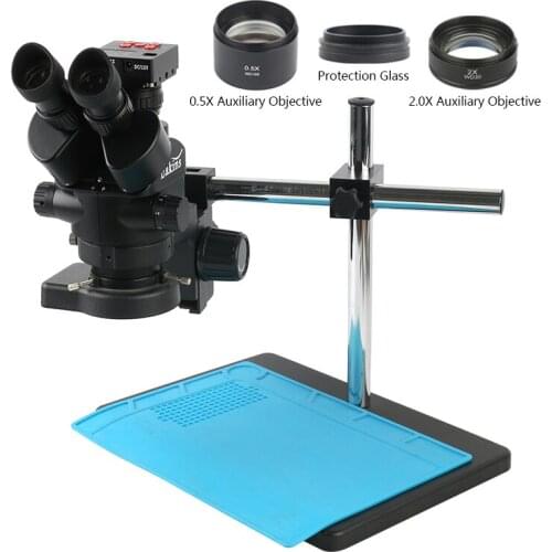 3.5X 90X Trinocular Stereo Microscope 1/2" 21MP 1080P HDMI Industrial Video Microscope Camera For Fix Repair Phone Soldering