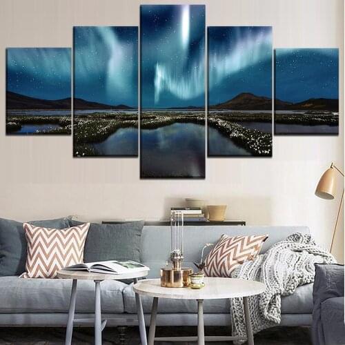 Wall Art Canvas Artwork Printed Picture Decor Paintings 5 Piece Natural Landscape Decor Painting Canvas Wall Art Home Decor