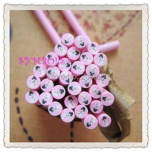 5pcs i-10 5mm Cute Christmas Cane Fancy Nail Art Polymer Clay Cane Nail Art Decoration