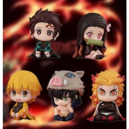 5pcs/lot Anime Demon Slayer:Kimetsu No Yaiba Kamado Cute PVC Action Figure Toys