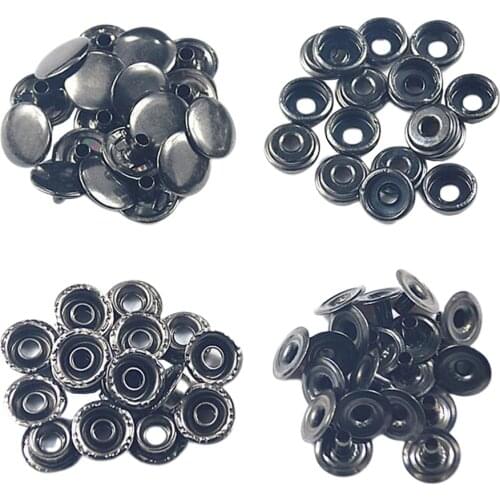 50 Sets Heavy Duty Snap Fasteners, 15mm Antique Metal Poppers Press Stud Rivet for Leather Craft Sewing Clothing