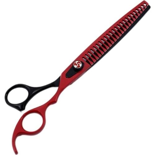 8 Inch Red with Black Professional Equipment Haircut Barber Thinning Shears Scissors