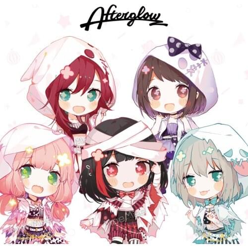 Anime BanG Dream! Afterglow Ran Mitake Moca Aoba Tsugumi Hazawa Key Rings Cosplay Acrylic Keychain Charm Phone Pendant Keyring