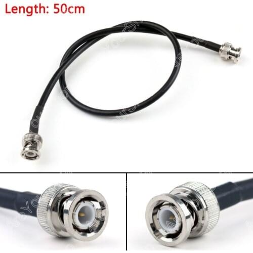 Areyourshop Sale 50cm RG58 Cable BNC Male Plug To BNC Male Straight Crimp Coax Pigtail 20in Mini Ja