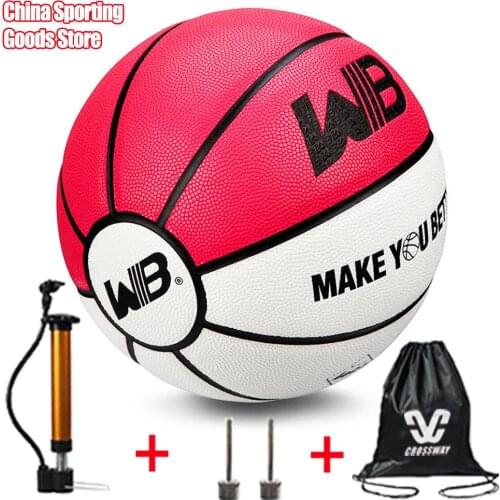 Basketball No. 7, indoor and outdoor high-elastic basketball, moisture-absorbing material, Gift Air Pump + Gas Needle + Bag