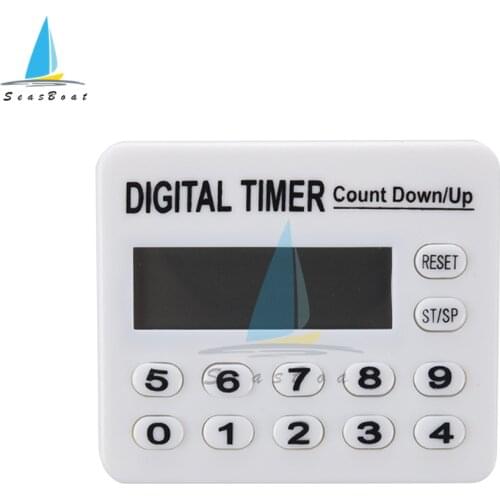 White LCD Digital Electronic Timer Kitchen Cooking Sport Count Down/Up Timer Clock 12 Key