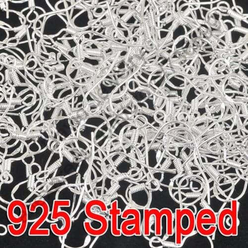 Free Ship 400X Lot 15MM Making Jewelry Findings 925 Sterling Silver Fish Hook Earrings 925 Stamped Silver Hooks Earwire