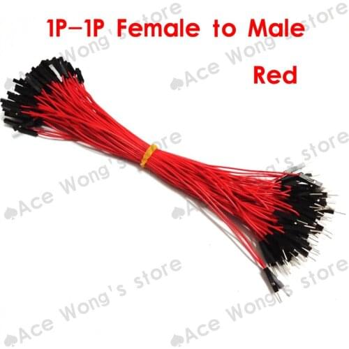 Free Drop shipping 100pcs/lot New 1p to 1p 20cm Red male to female jumper wire Dupont cable