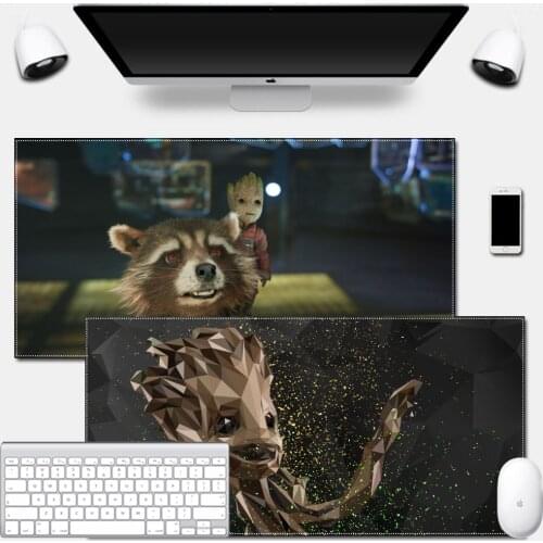 Large Kayboard Mouse Pad Gaming Table Desk Customize Baby Groot Marvel Rocket Raccoon