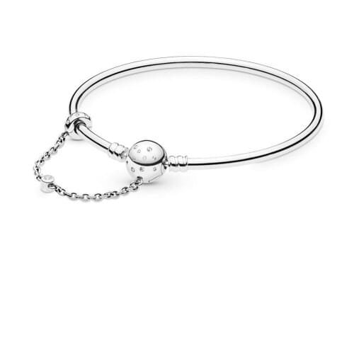 Authentic 925 Sterling Silver Moments True Uniqueness Fashion Bangle Fit Pandora Women Bead Charm Bracelet Gift DIY Jewelry