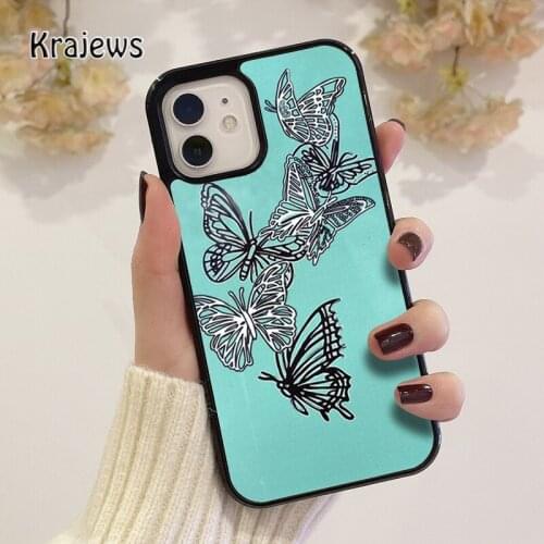 Krajews flutterfly coque Phone Case for iPhone 12 mini 5 5s 6 6S 7 8 PLUS X XS XR 11 PRO MAX SE 2020 Back Cover Funda Shell