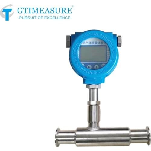 Digital Gas Flow Meter Clamp Connection for Carbon Dioxide Compressed Air Oxygen Hydrogen SS304 4-20mA RS485