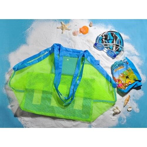 Kids Sand Away Protable Mesh Bag Kids Carry Beach Toy Clothes Towel Bag Baby Toy Storage Sundries Bags Sand Away Beach Mesh Tool