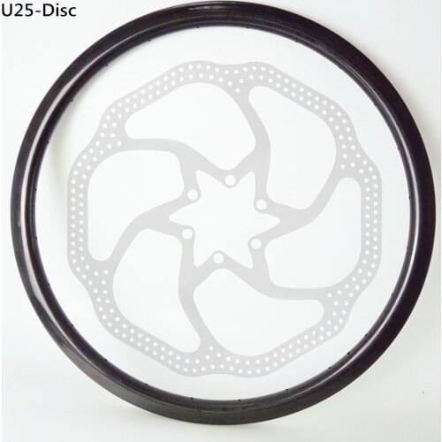 Road Disc carbon rim 25mm wide U shape 24h 28h 32h with 33mm 35 45 55 65 75 88mm depth 700c tubular tubeless clincher disc rims