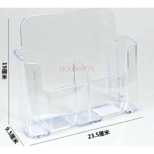 Two grid A6 display rack acrylic transparent catalog information rack desktop promotion A6 single page rack color page rack