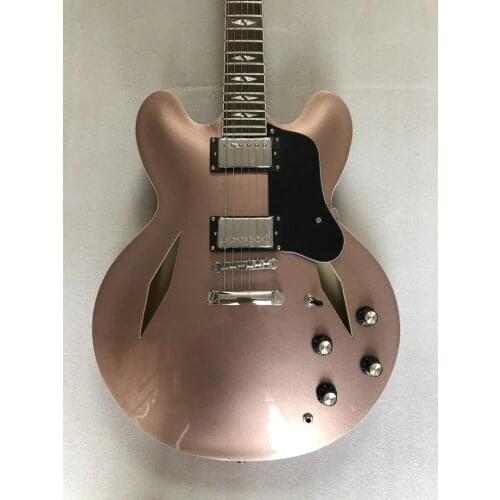 Electric guitar 335 thin body / hollow Jazz Guitar / high quality Electric Guitar Dual Diamond Holes Split Diamond Whit