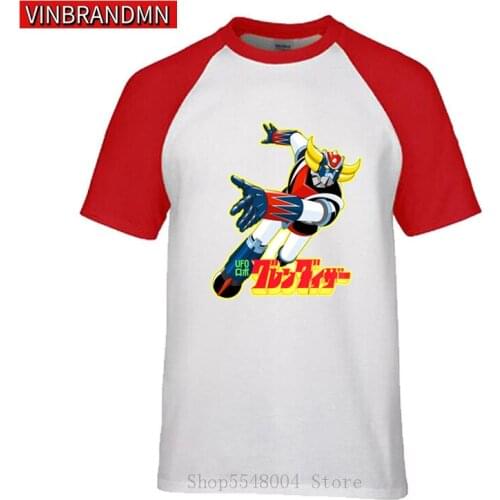 3D Goldorak UFO Robot Grendizer T-Shirt Costum Short Sleeve Pure Cotton Tshirt Mazinger Anime T Shirt Streetwear Male Simple Tee